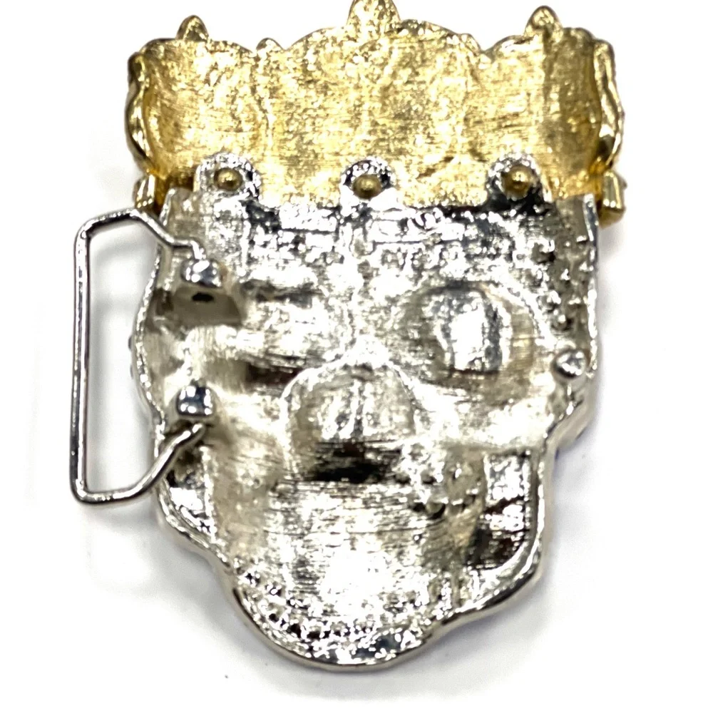 Mens Fashion Belt Buckle Rhinestone Skull
